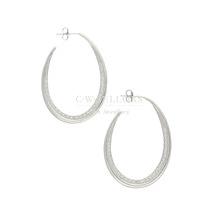 sylva earrings hoops zirconia silver rhodium plated