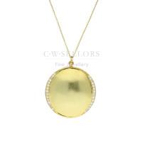 Sylva Necklace Disc Necklace Zirconia Silver Yellow Gold Plated