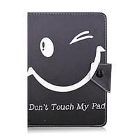 SZKINSTON Smile Don\'t Touch My Pad Case Shockproof with Stand Sleep Magnetic Pattern Full Body Leather For All 7.0 - 8.0 Inch Mobile Phone or Tablet