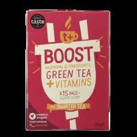 t + Boost Green Tea with Raspberry & Pomegranate 30g, Green