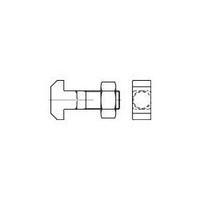 T-head bolts M16 130 mm Square DIN 186 Steel 10 pc(s) TOOLCRAFT 106068