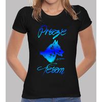 t shirt prazeteam husky fanatic blue on black