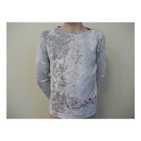 T 7-8 Years Silver Velvety Party Top