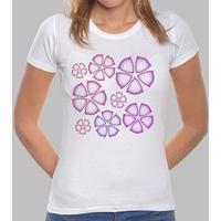 t-shirt fuschia flowers