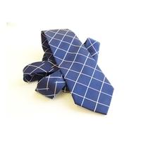 T M Lewin - French Blue & Pink Diamond Silk Tie