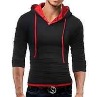 T Shirt Men Brand 2017 Fashion Men\'S Hooded Stitching Design Tops Tees T Shirt Men Long Sleeve Slim Male Tops XXXL