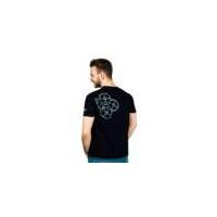 T-Shirt with printed back, black, size M Terratrend