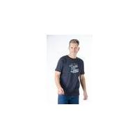 t shirt with round neck and overprint navy blue various sizes