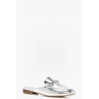 T Bar Mule Loafer - silver