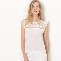 T-Shirt with Lace and Ribbon Trim Detail