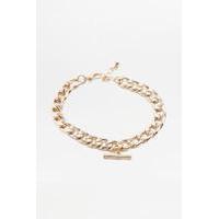 T-Bar Curb Chain Bracelet, GOLD