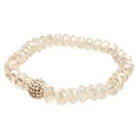 T H Baker Clear Crystal Beads CZ Ball Bracelet BL-1428-CLEAR