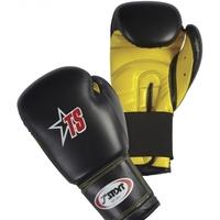 T-Sport PU Boxing Gloves Black/Yellow 16oz