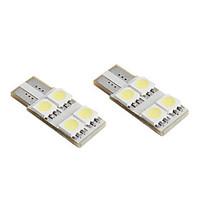 T10 45050 SMD White LED CANBUS Car Signal Lights (2-Pack, DC 12V)