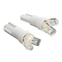 t5 3 led 20ma 024w 12v white light car bulb pair