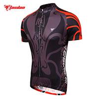 TASDAN Cycling Jersey Men\'s Short Sleeve Bike Jersey Sleeves Tops Quick Dry Breathable Sweat-wicking 100% Polyester Summer Fall/Autumn