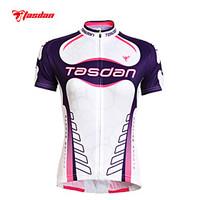 TASDAN Cycling Jersey Women\'s Short Sleeve Bike Jersey Tops Quick Dry Ultraviolet Resistant Breathable Sweat-wicking 100% PolyesterSummer