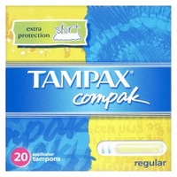 tampax compak applicator tampons regular x 20