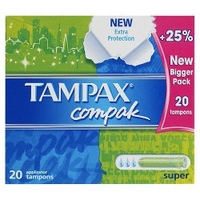 tampax compak applicator tampons super x 20