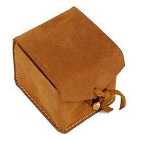 tanned genuine leather ring box