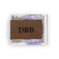 Tanned Genuine Leather Magnetic Money Clip - Personalised