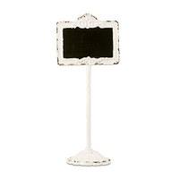 Tabletop Antique White Blackboard Stand - White