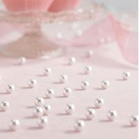 Table Scatter Confetti Pearls in White