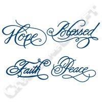 Tattered Lace Sentiment Multibuy - Blessed, Hope, Peace and Faith 402057