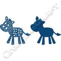 tattered lace patchwork donkey with edge die 372321