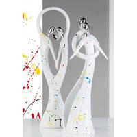 Tango Sculpture In White With Coloured Splashes