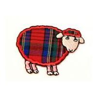 tartan sheep embroidered iron on motif applique