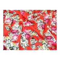Tapestry Floral Jardin Stretch Cotton Sateen Dress Fabric Red