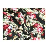Tapestry Floral Jardin Stretch Cotton Sateen Dress Fabric Black