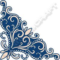 Tattered Lace Whitework Plumage Floral Corner Dies 400102