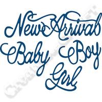 Tattered Lace Set of Sentiment Dies - New Arrival, Baby Boy, Baby Girl 400113