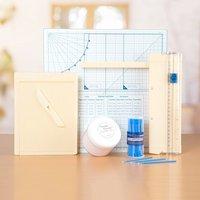 Tattered Lace Essential Crafting Collection - Includes Glass Cutting Mat, Mini Trimmer, Mini Scoreboard, Envelope Board, Glue and Applicator 390247