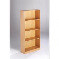 tall open front bookcase beech