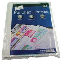Tallon Clear Punched Pockets Pack of 80 4055