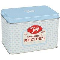 Tala Originals Blue Recipe Card Tin With 20 Recipe Cards, Mixed