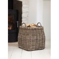 tapered rattan log basket by garden trading