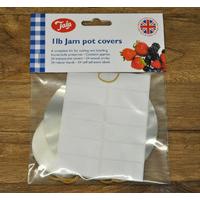 Tala 24 x 1LB Jam Jar Covers, Rubber Bands, Waxed Circles & Labels by George East