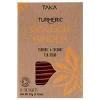 Taka Turmeric Golden Ginger Turmeric &amp; Coconut Tea Blend 15 Tea Sachets
