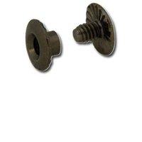 Tandy Leather Open Back 0.3cm Black Screw Post 100 Pk 1296-14