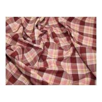 Tartan Check Polycotton Dress Fabric Pink & Wine