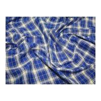 Tartan Check Polycotton Dress Fabric Royal Blue