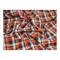 tartan check polycotton dress fabric red black yellow