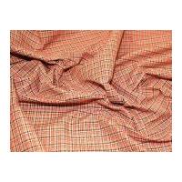 tartan check polycotton dress fabric orange grey