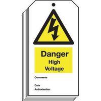 TAG DANGER HIGH VOLTAGE 80 X 150 RIGID PLASTIC