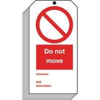 tag do not move 80 x 150 rigid plastic