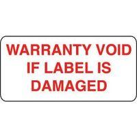 tamper evident labels warranty void matt vinyl 38 x 18mm roll 1000